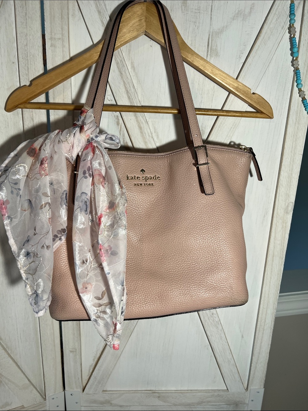 kate spade Pebbled Leather Tote in Blush